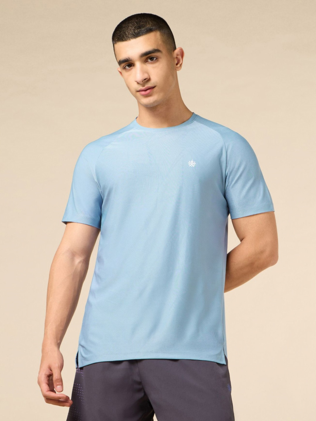 CULT Men Blue All Sport Jacquard Knit Training Tshirt