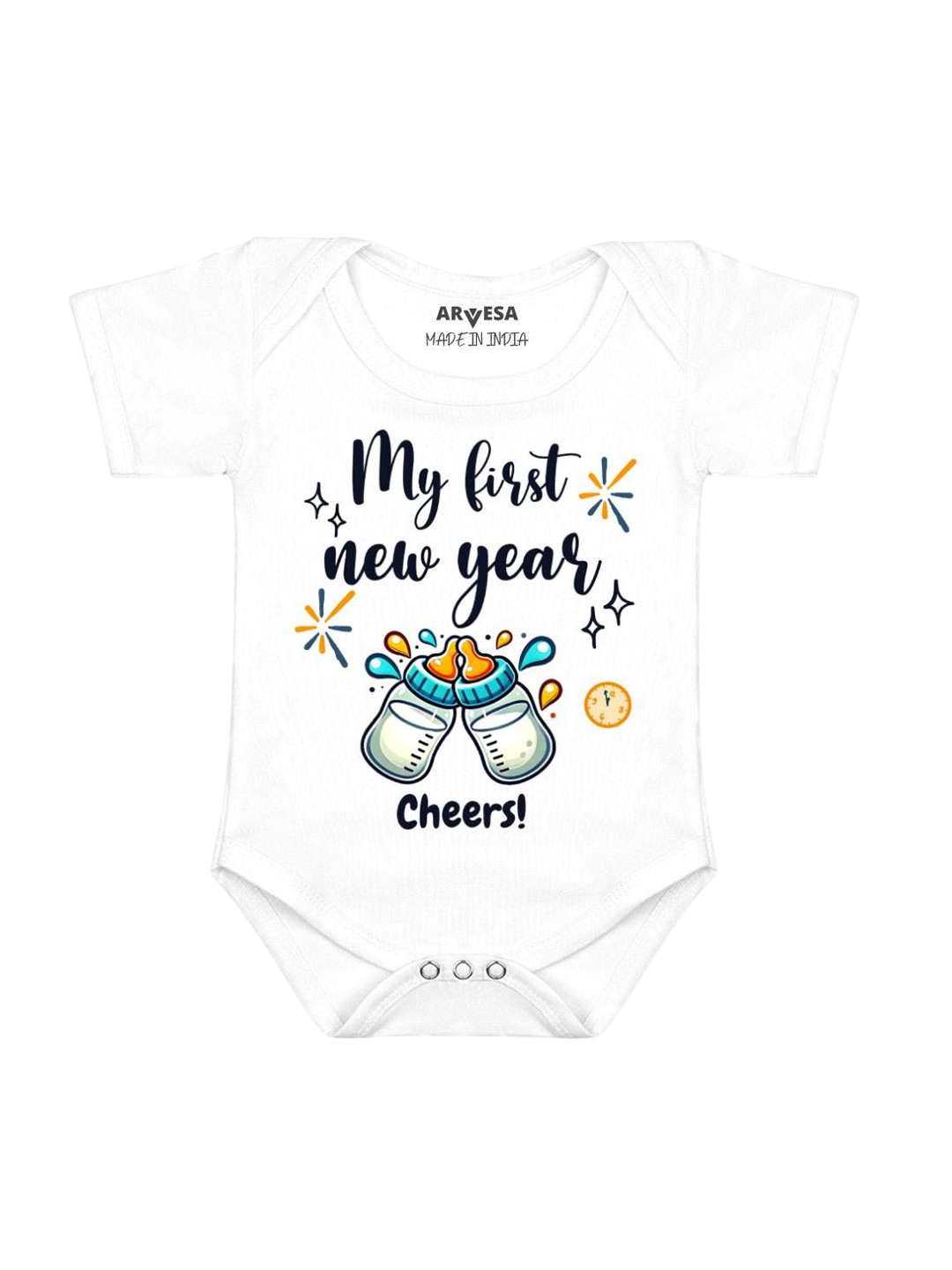 Arvesa First New Year Printed Baby Romper