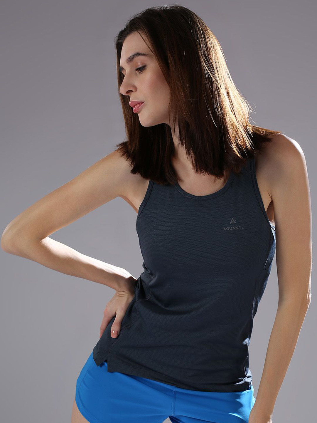 AGUANTE Women's Solid Draw Out Singlet Top