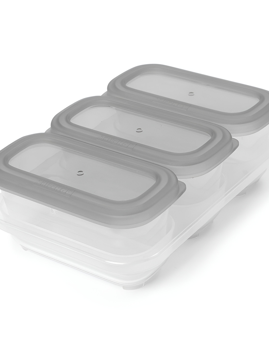 Skip Hop Grey Plastic Dishwasher Safe Flip Top Fridge Container