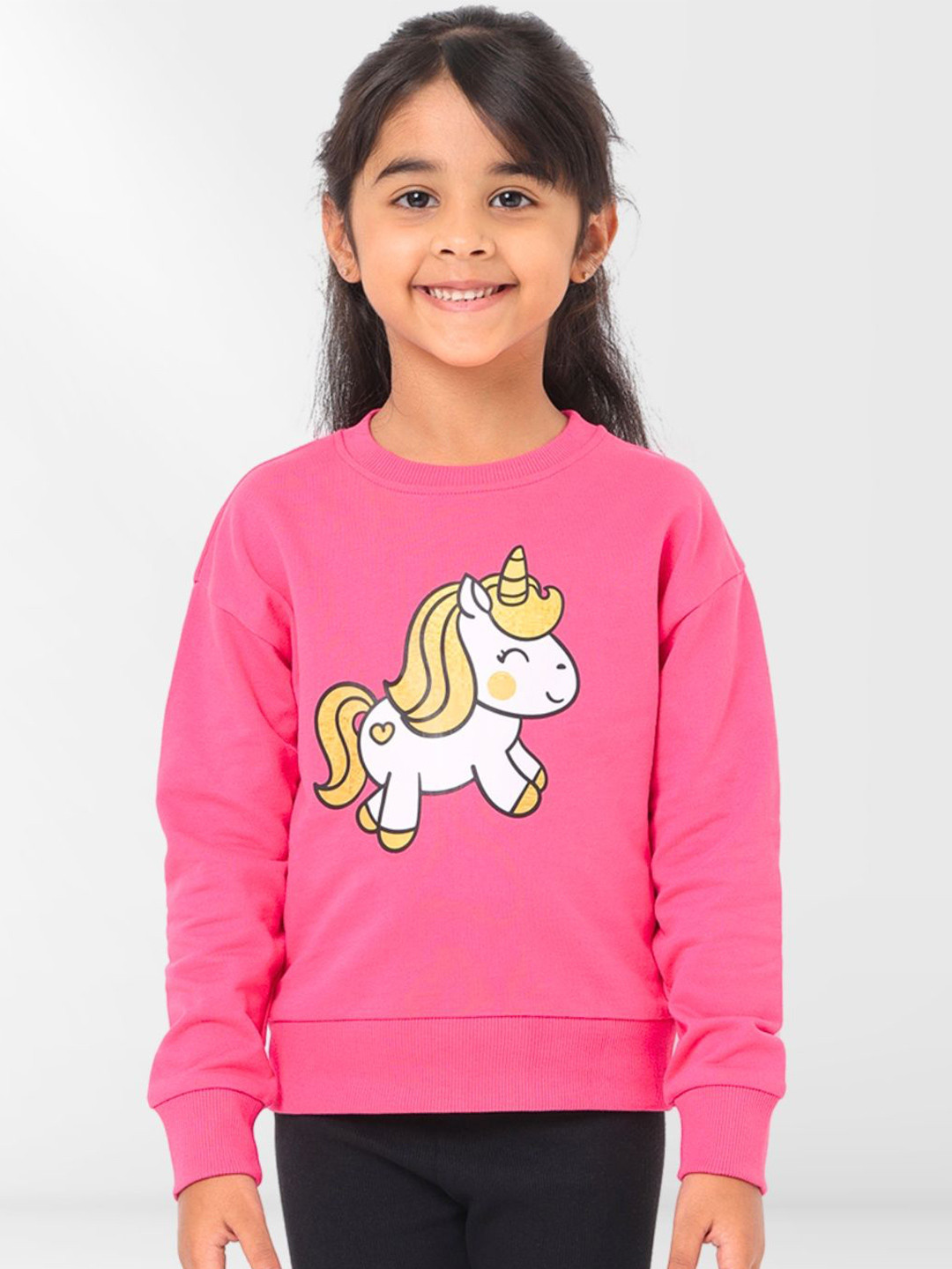 Nuego Kids Girls Animal Print Pure Cotton Sweatshirt