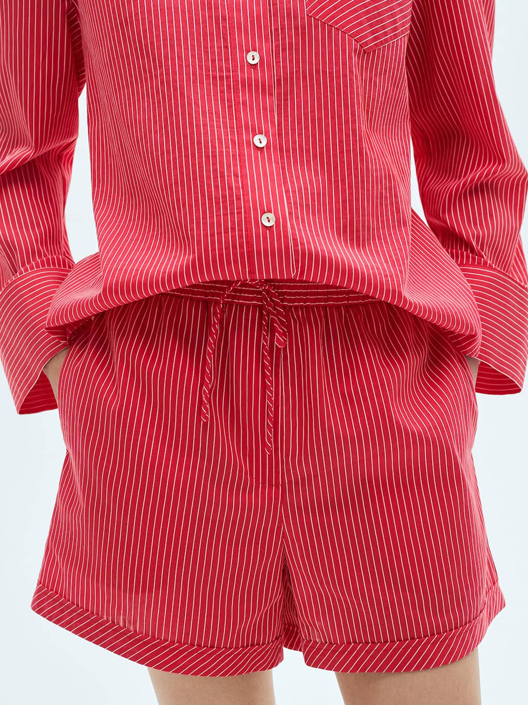 MANGO Women Striped Shorts