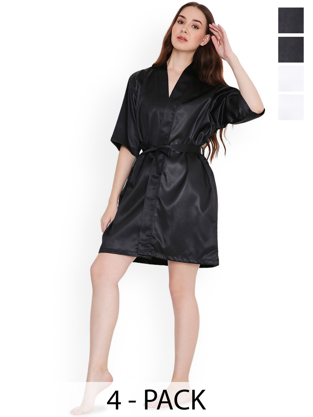 Arendelle Women Pack Of 4 Printed Bride & Bridesmaids Robe With Belt