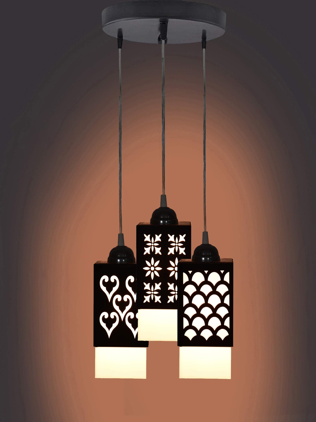 Gojeeva Zup Black and White Wooden Textured Contemporary Square Shaped Wall Lamp