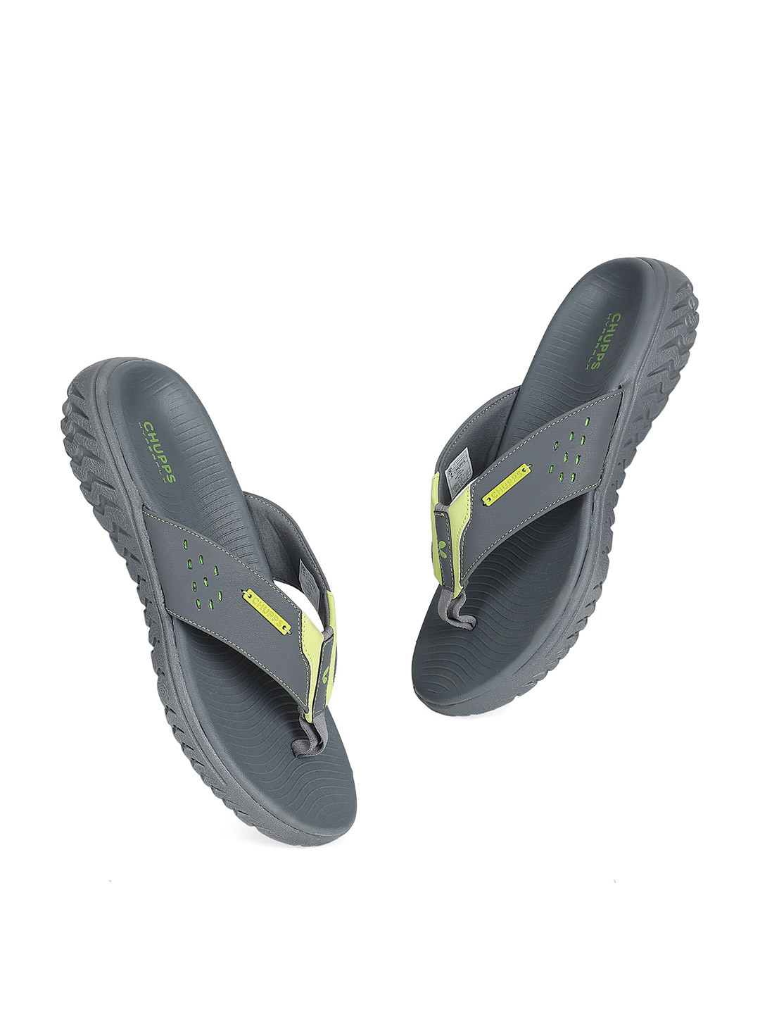 Chupps Men Olive Yellow VIPER Doctor Ultra Soft Ortho Flip-Flops