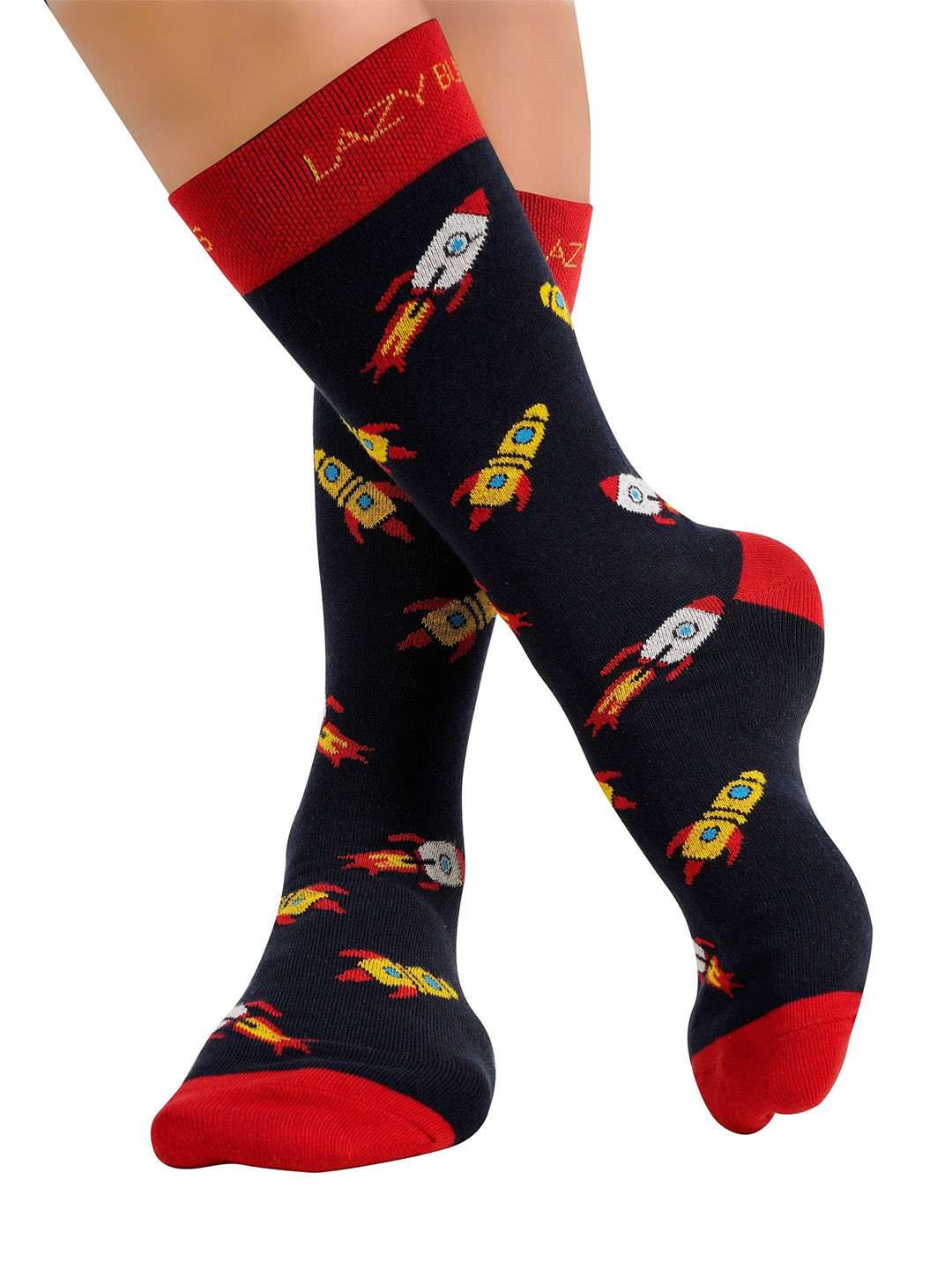 Lazy Bums Patterned Crew Length Socks