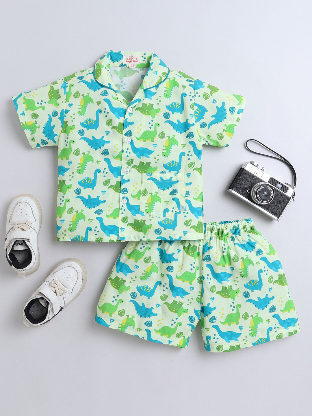 The Magic Wand Kids Dinasour Printed Night suit