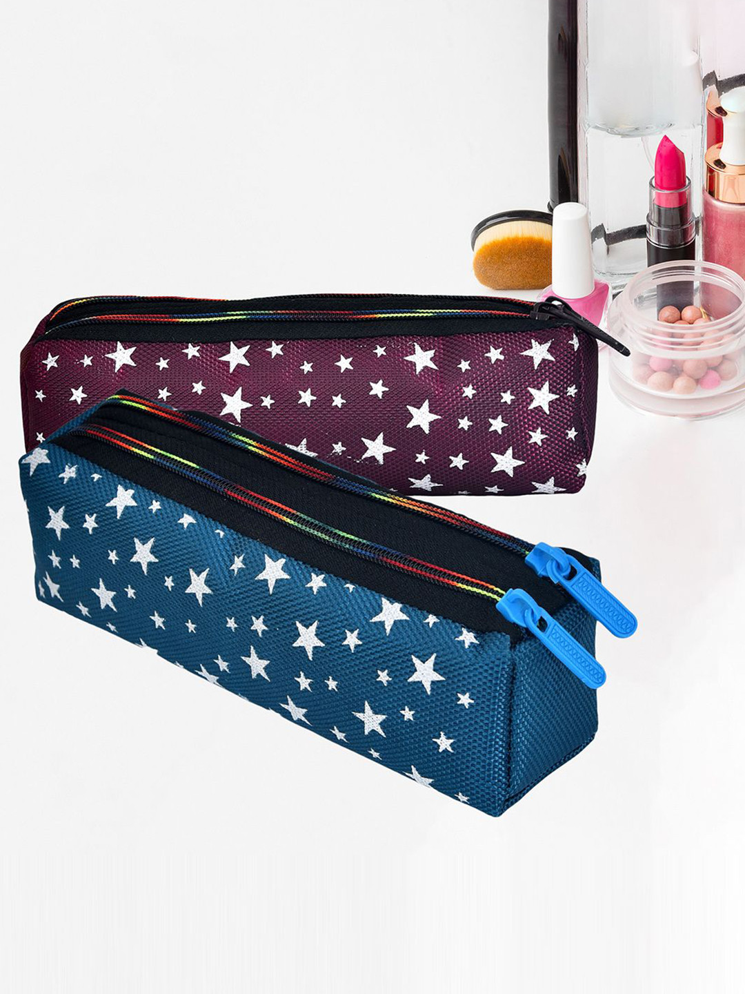 Kuber Industries Pack Of 2 Rexine Star Storage Utility Stationery