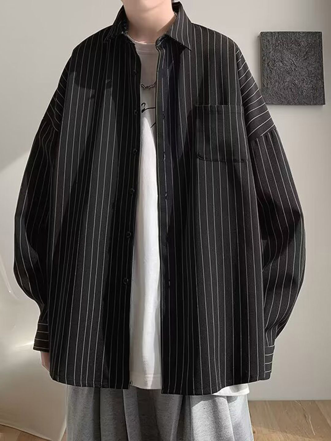 HERE&NOW Men Opaque Striped Casual Relaxed Fit Shirt