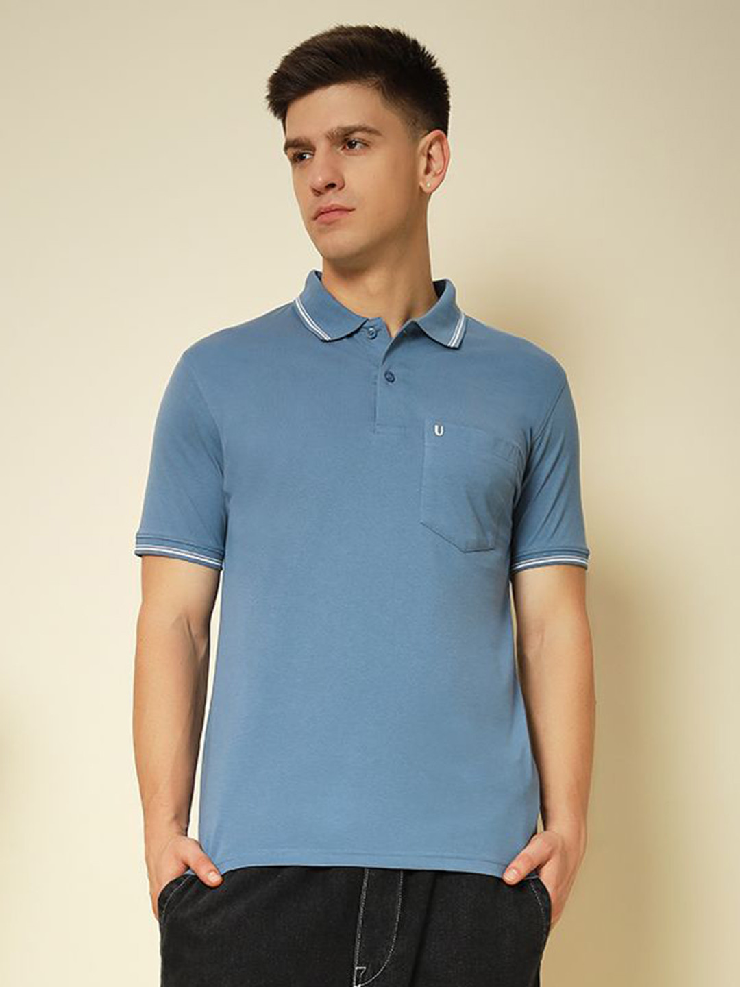 UNIBERRY Men Polo Collar T-shirt