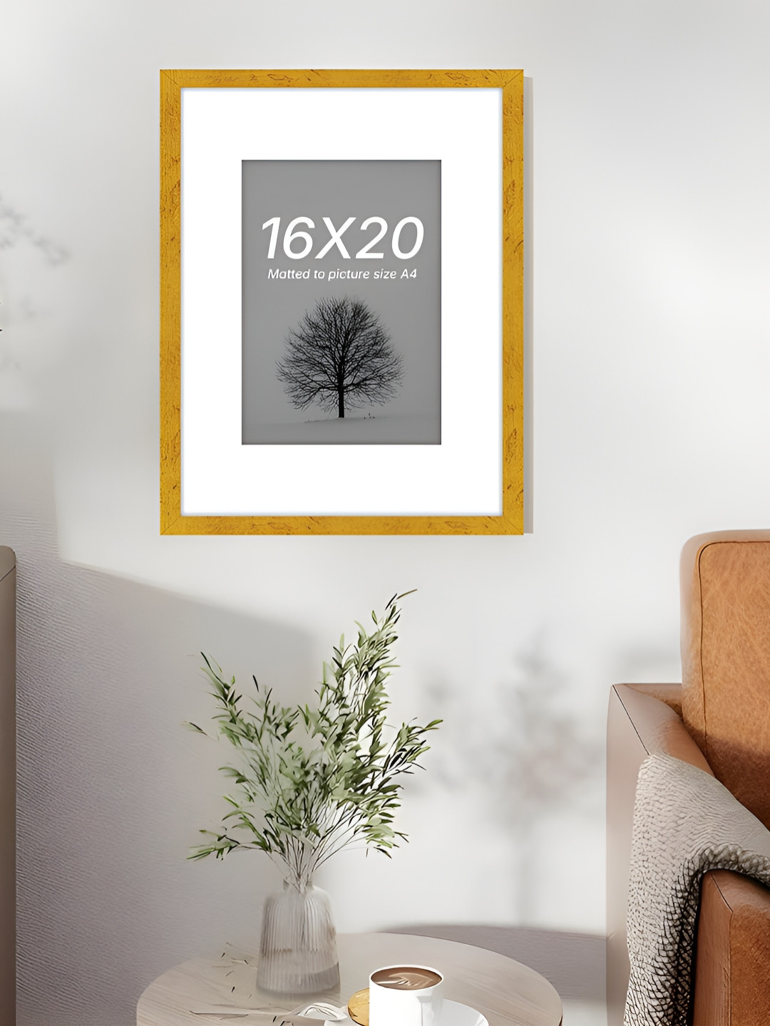 Art Street Gold-Toned and White Wooden Wall Photo Frame