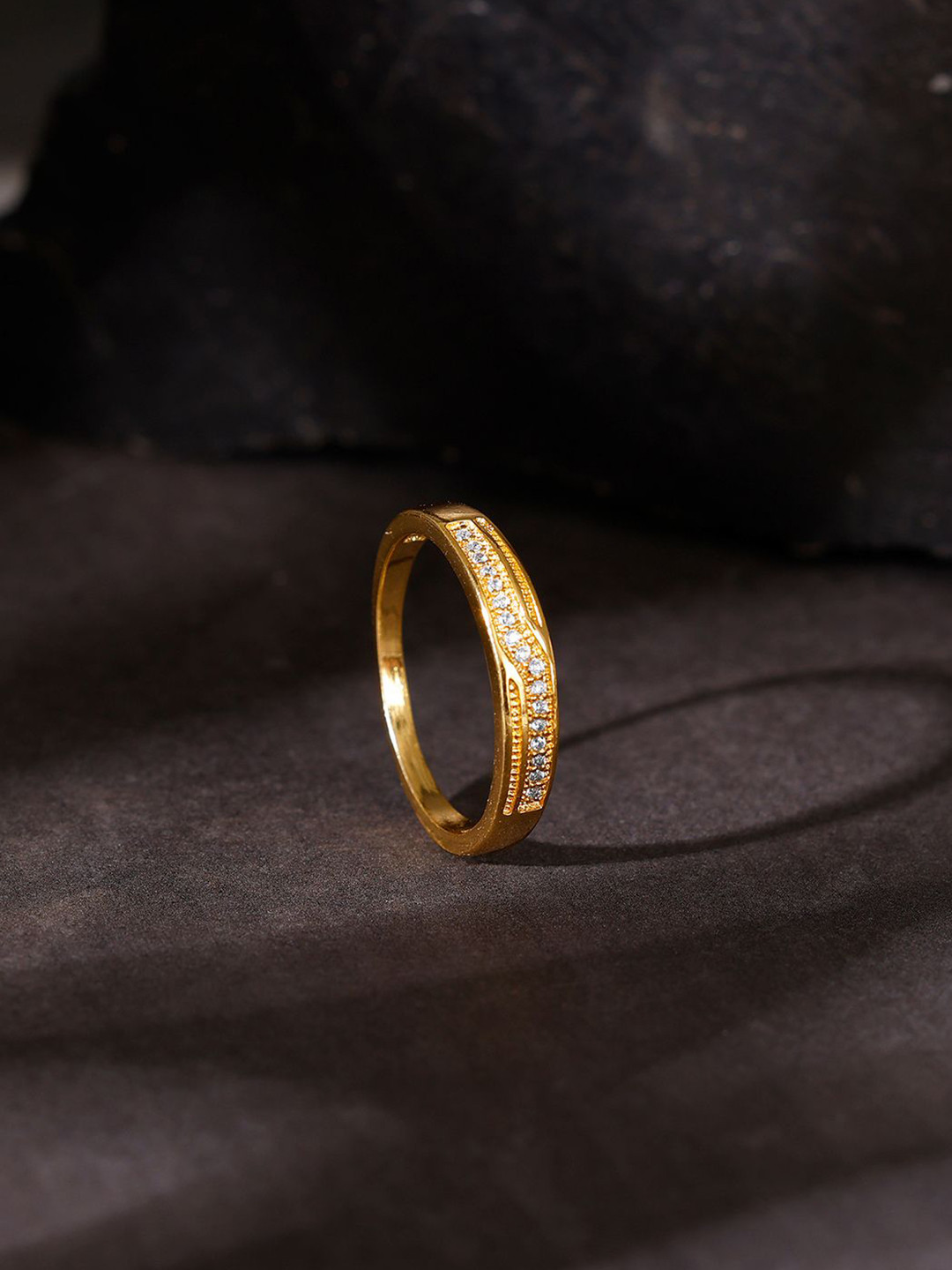 GIVA 925 Silver Golden Modest Leader Ring For Him