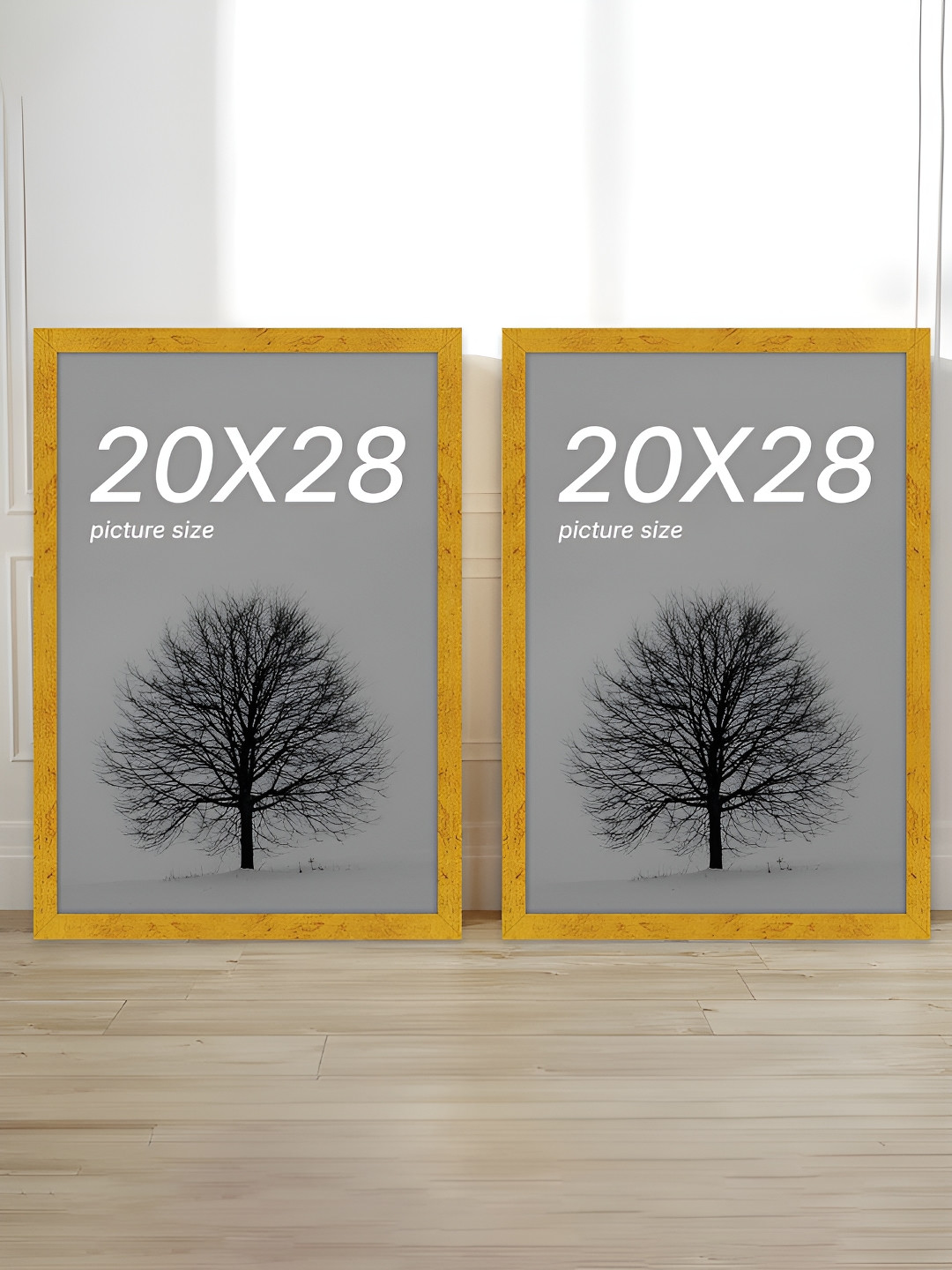 Art Street Brown and Grey 2 Pieces Wooden Wall Photo Frames
