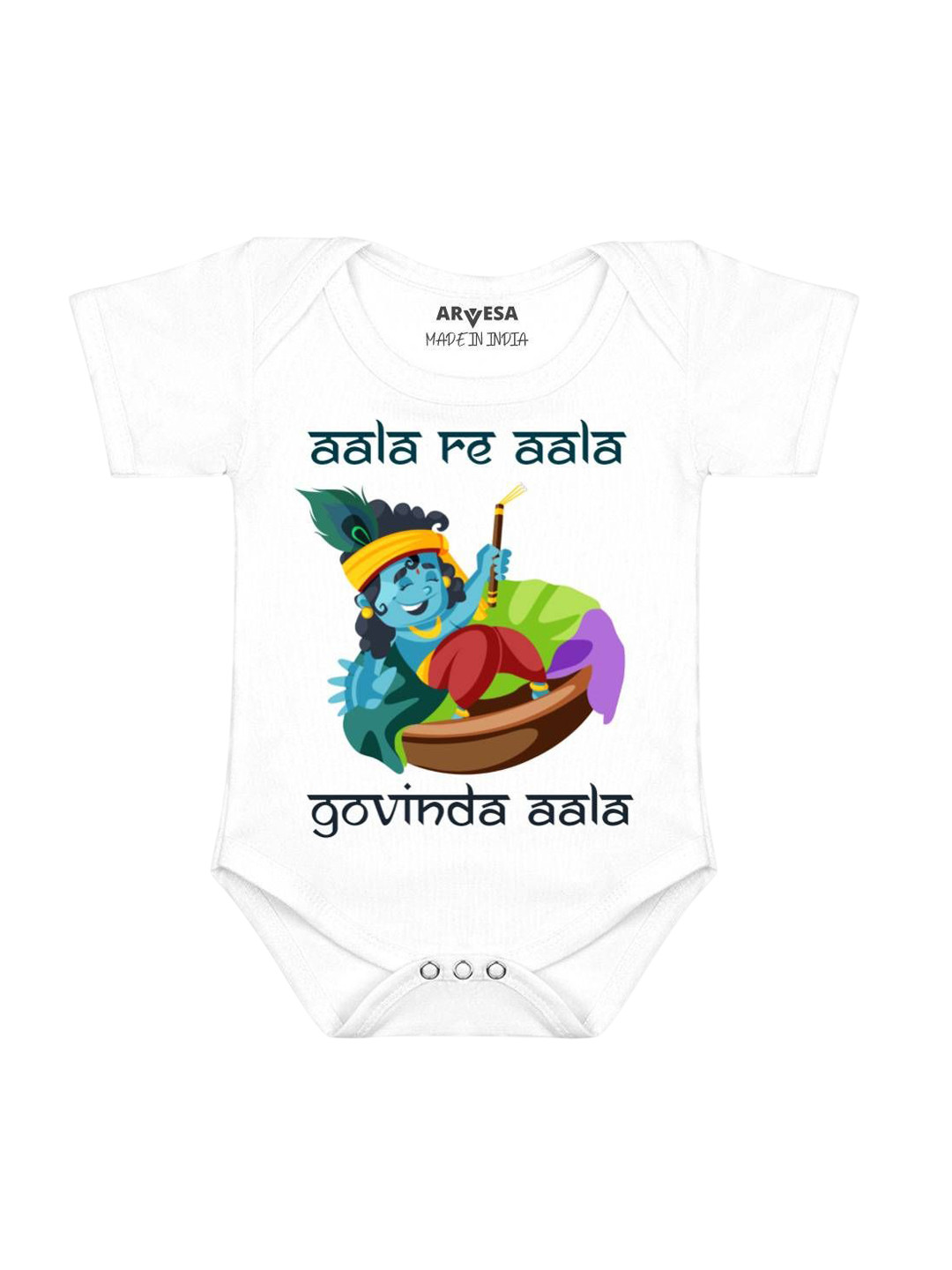 Arvesa First Janmashtami Printed Baby Romper