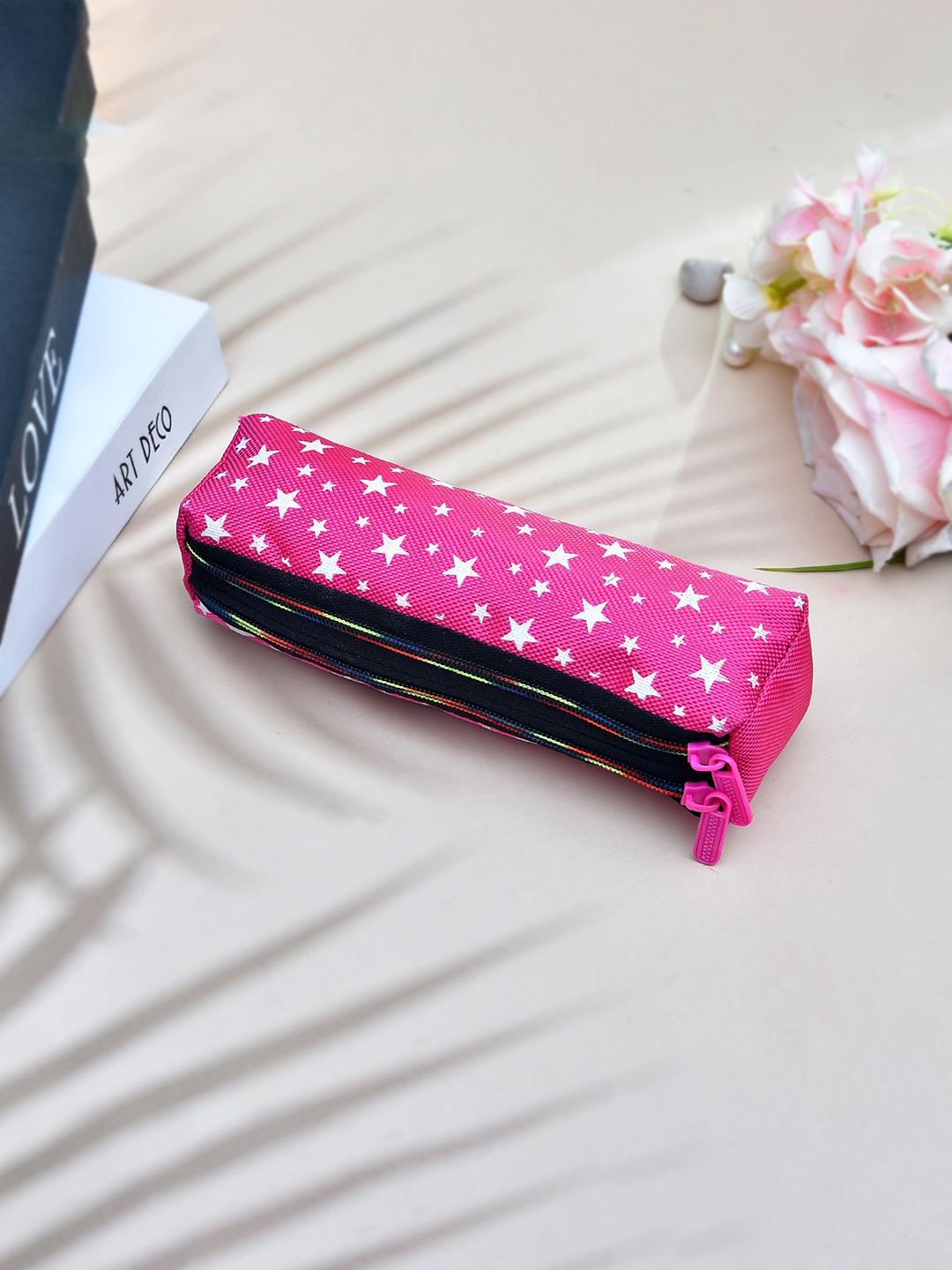 Kuber Industries 4Pcs Pink & Blue Rexine Star Design Utility Pouch