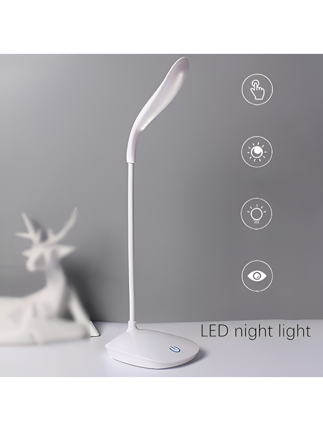 AKR White Acrylic Bell Shaped Table Lamp