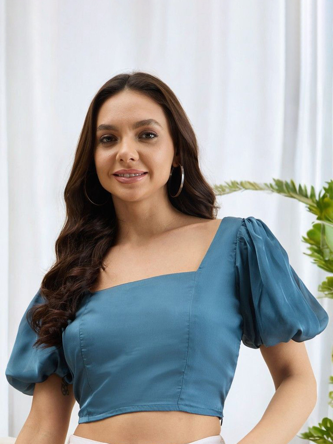 DressBerry Puff Sleeve Crop Top
