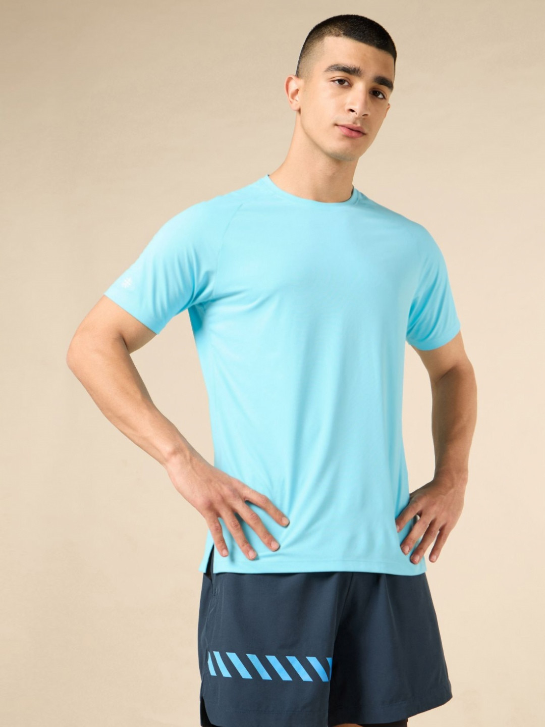 CULT Men Blue All Sport Diamond Knit Training Tshirt