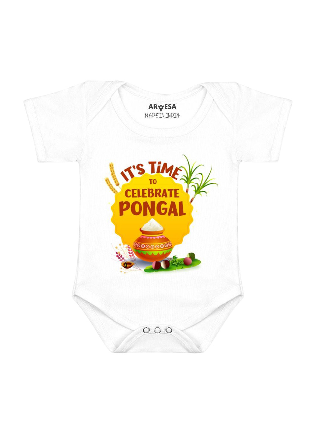 Arvesa Time To Celebrate Pongal Printed Baby Romper