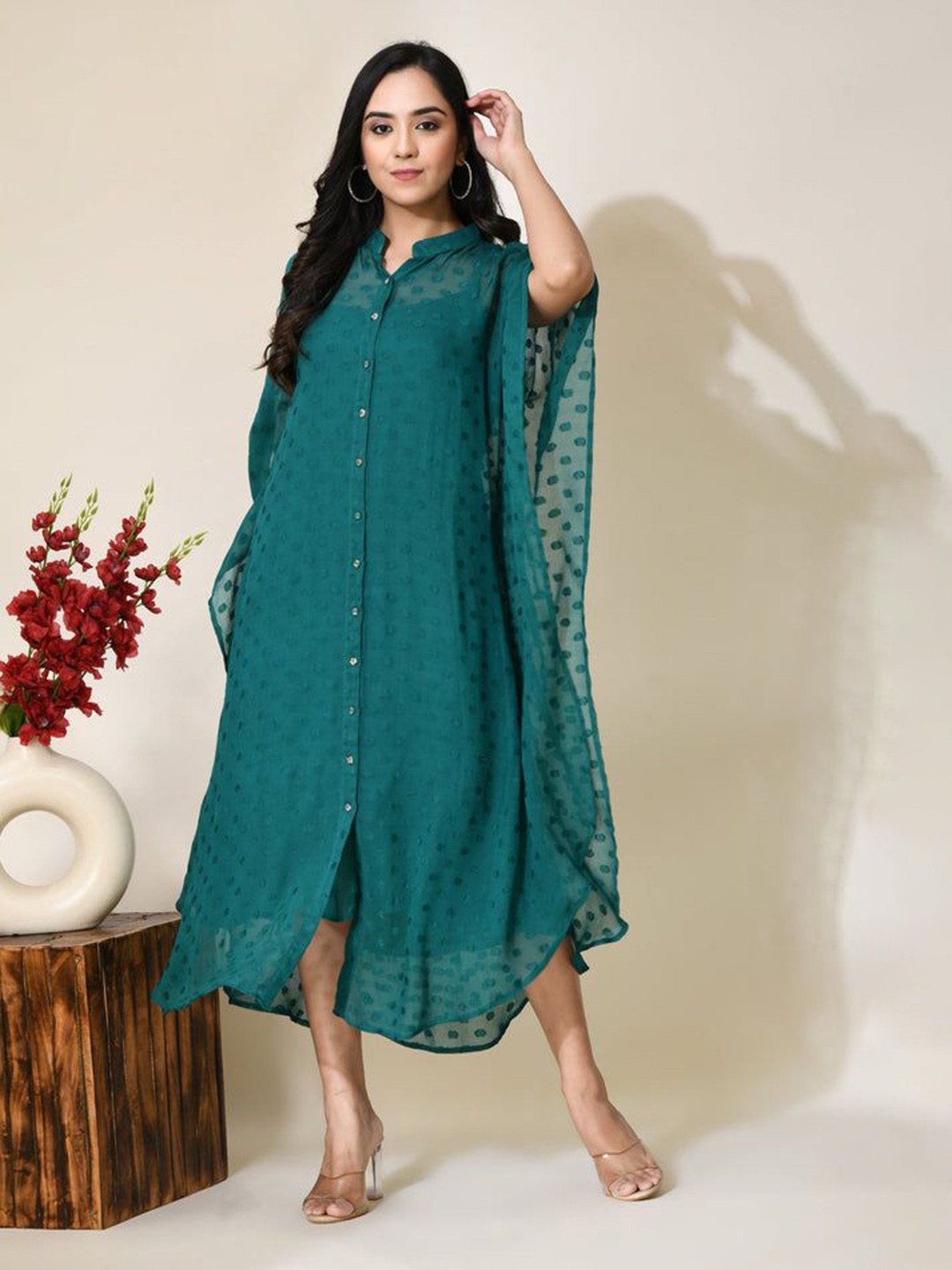 SEEDS OF FUSION A-Line Midi Dress