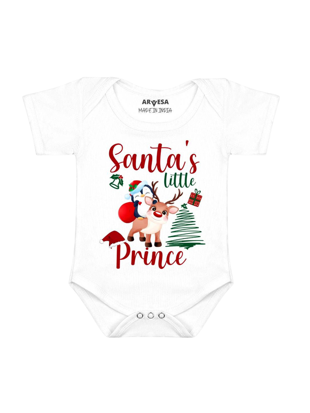 Arvesa First Christmas Printed Baby Romper