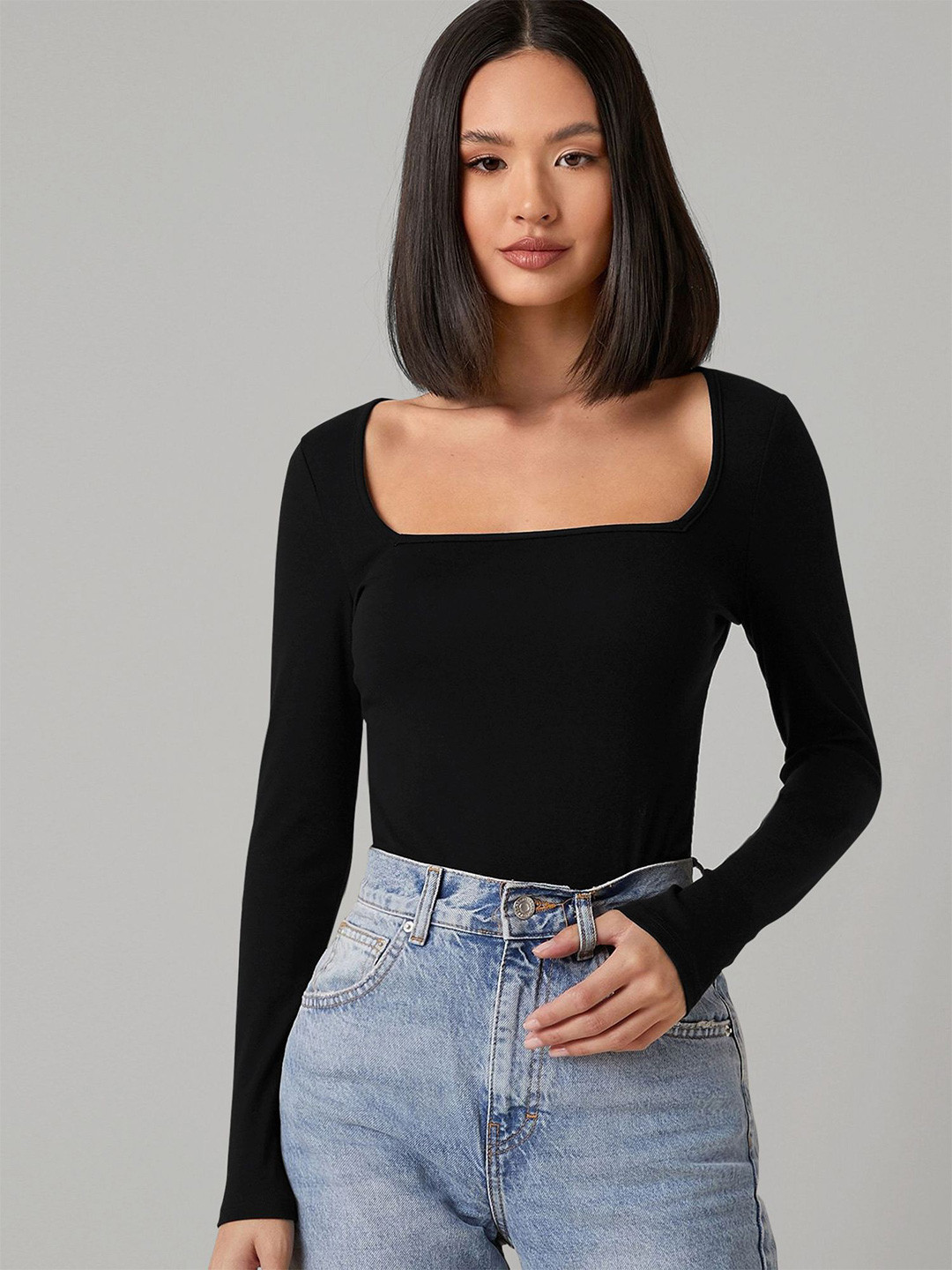 Dream Beauty Fashion Shakira Women Solid Square Neck Regular Top