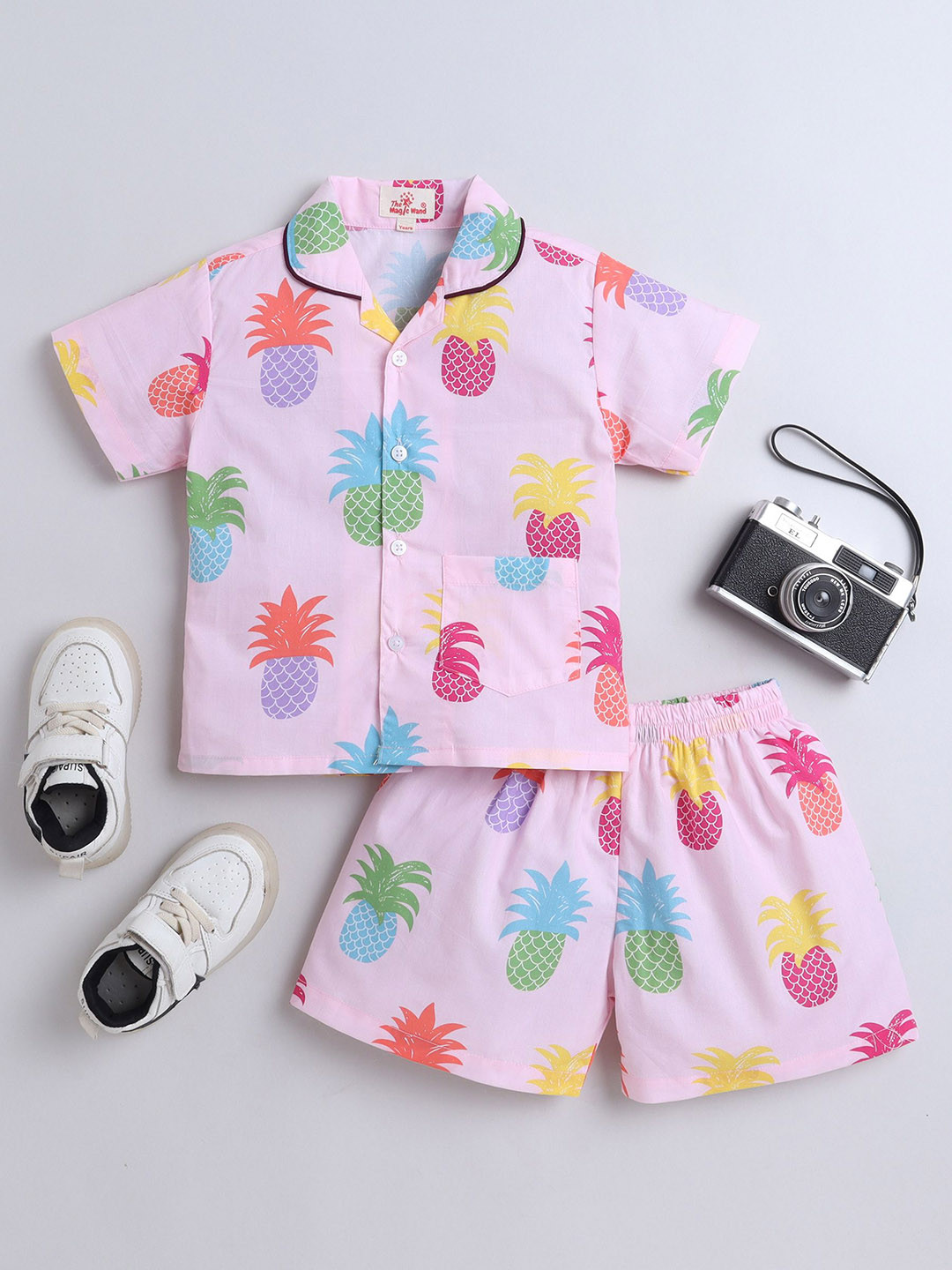 The Magic Wand Kids Printed Shirt and Shorts Night suit