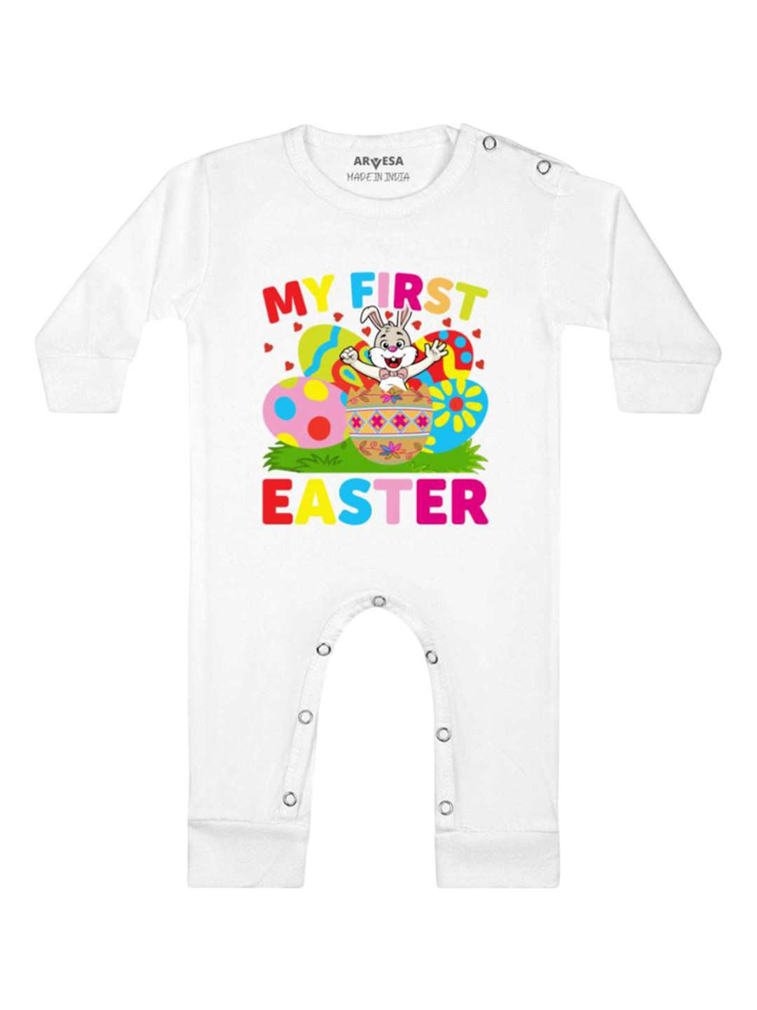 Arvesa First Easter Printed Baby Romper
