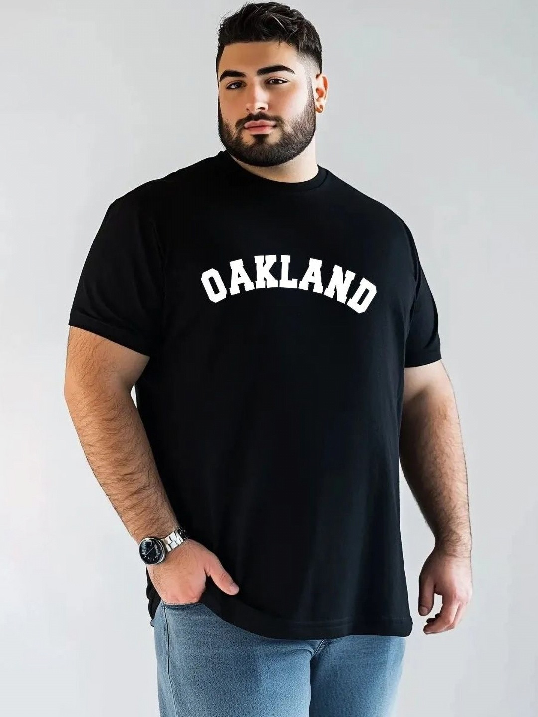 Toodle Plus Men Plus Size Cotton Printed T-shirt