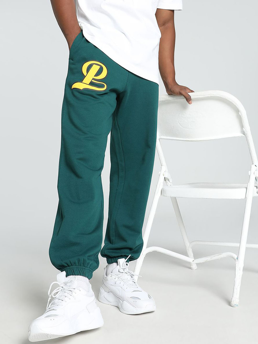 Puma Varsity Men Printed Pure Cotton Relaxed Fit Track Pants