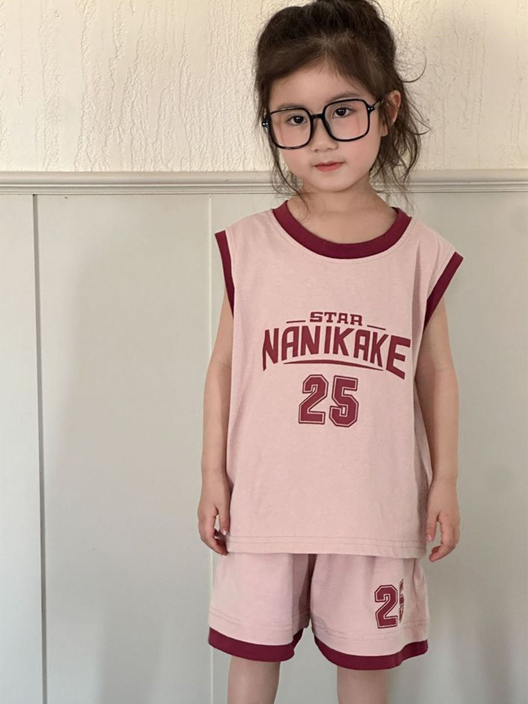 LULU & SKY Kids Printed Round Neck Pure Cotton Tank Top & Shorts