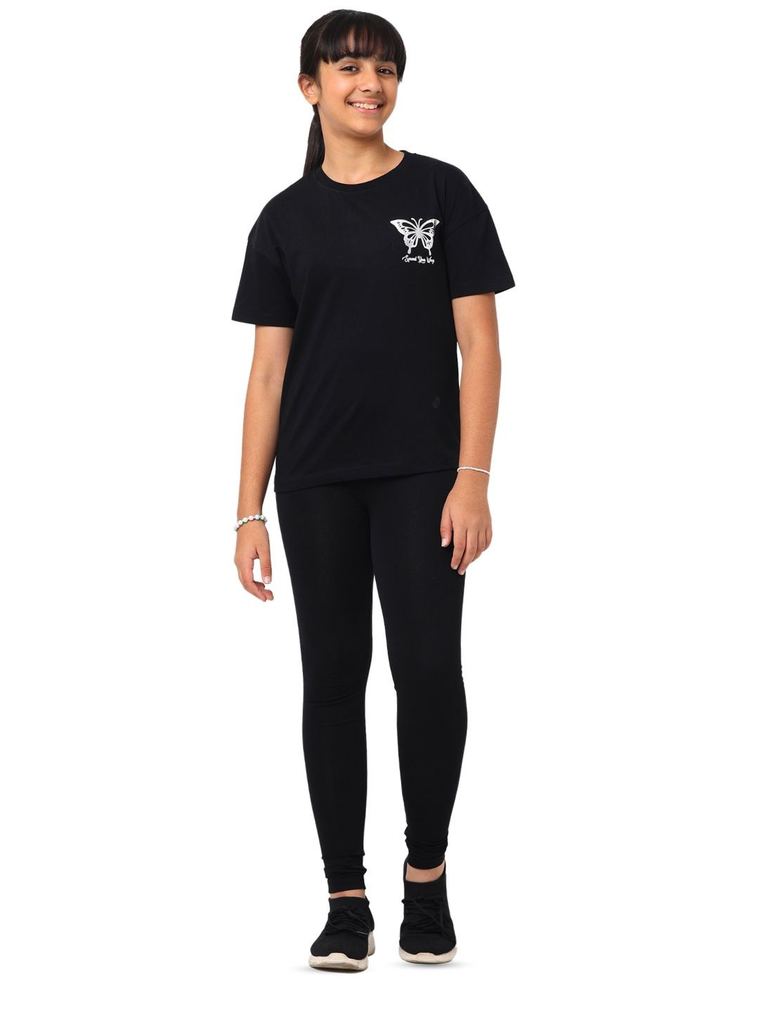 Nuego Kids Girls Animal Print Cotton Blend T-Shirt with Leggings Clothing Set