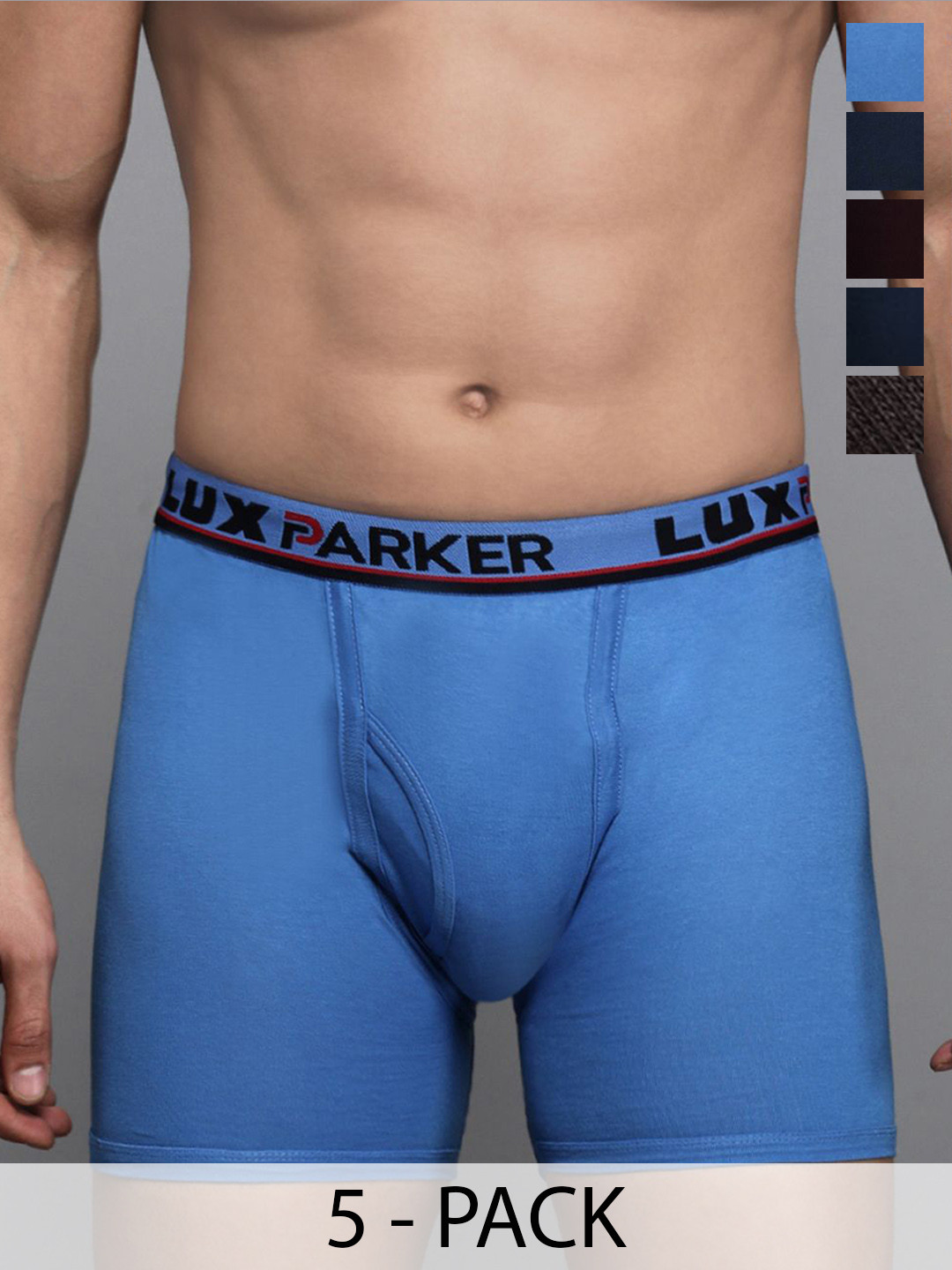 LUX PARKER Pack Of 5 Pure Cotton Long Trunks LUX_PARKER_LONG_TRUNK_OE_COL_5PC