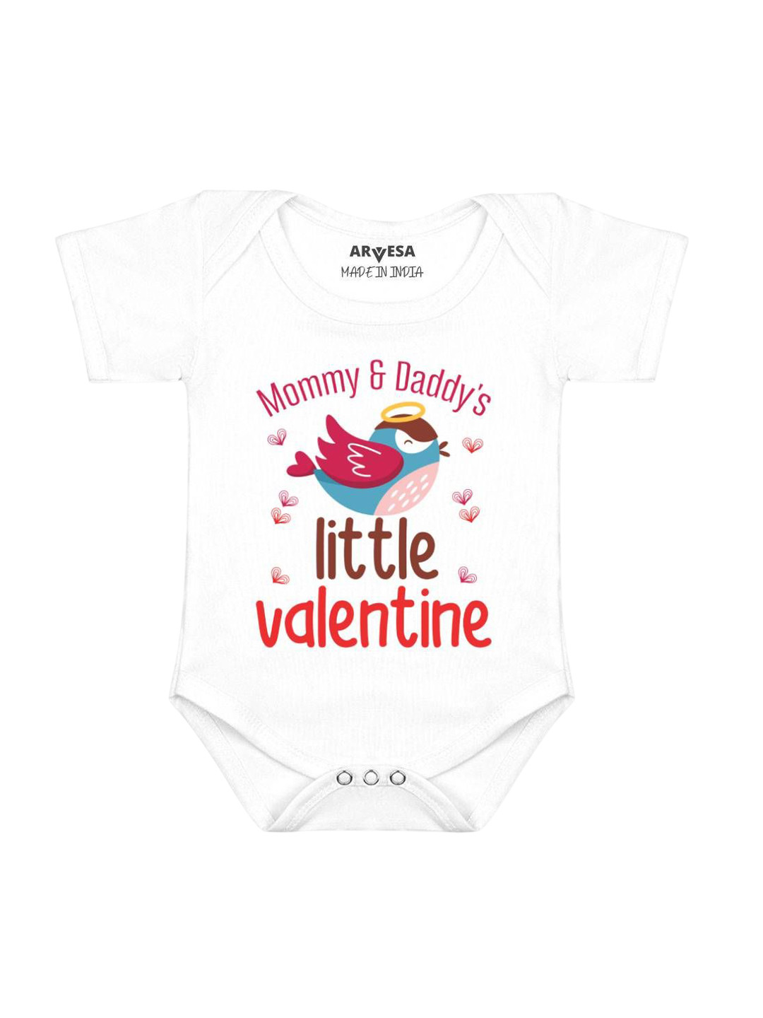 Arvesa Mommy And Daddy Little Valentine Printed Baby Romper