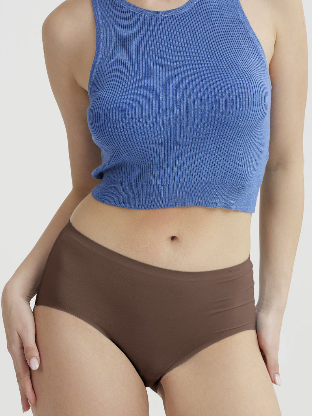 B'there High-Rise Seamless Modal Full Brief P005_MOCHA_BROWN
