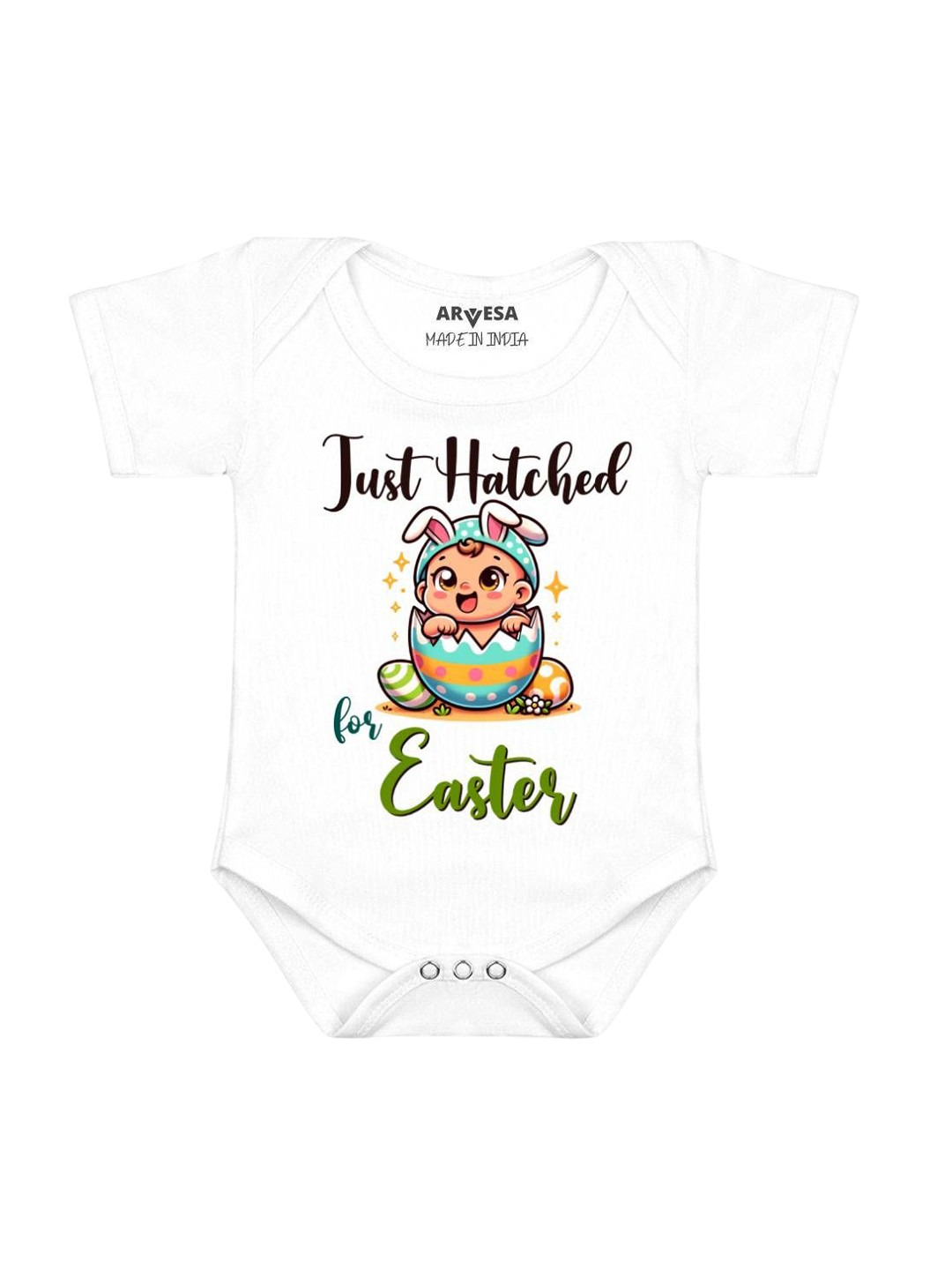 Arvesa Just Hatched For Easter Printed Baby Romper
