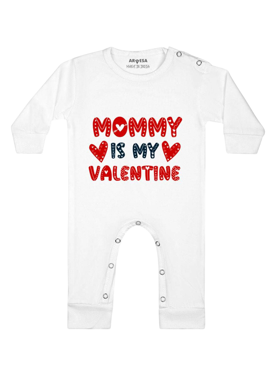 Arvesa Mom Is My Valentine Printed Baby Romper