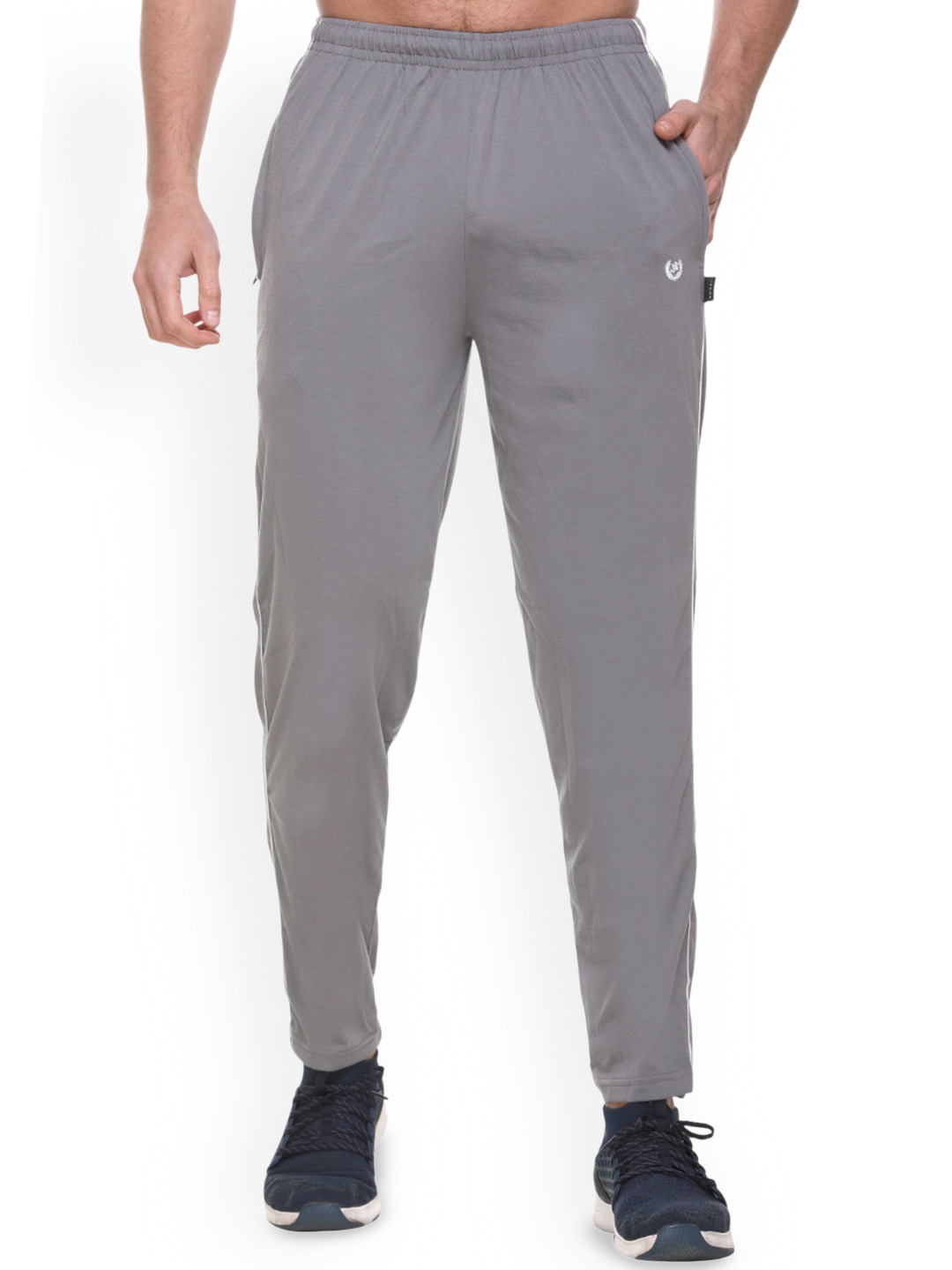 Colors and Blends Men Side Pockets Cotton Track Pants