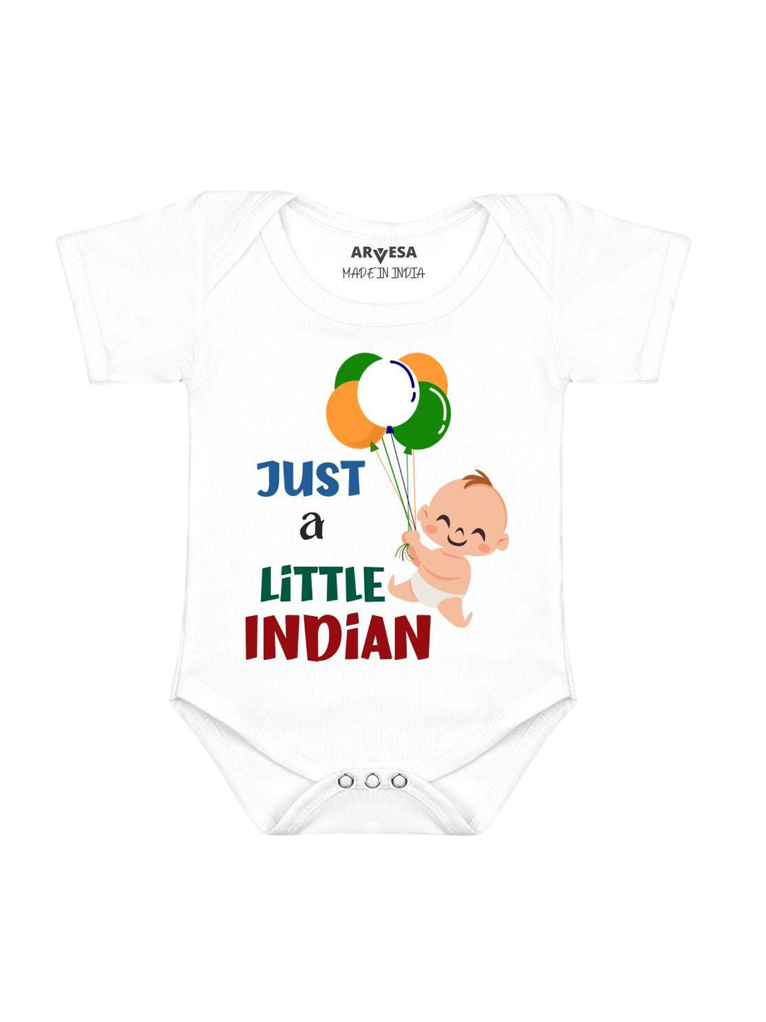Arvesa First Republic Day Printed Baby Romper