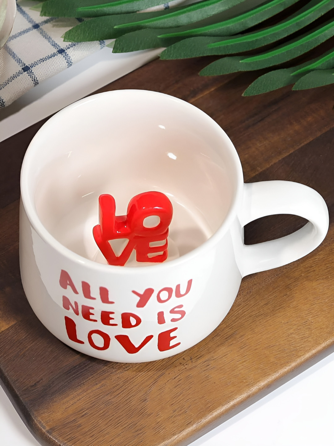 BonZeaL Panda Paws White Typography Ceramic Handmade Mug-350ml