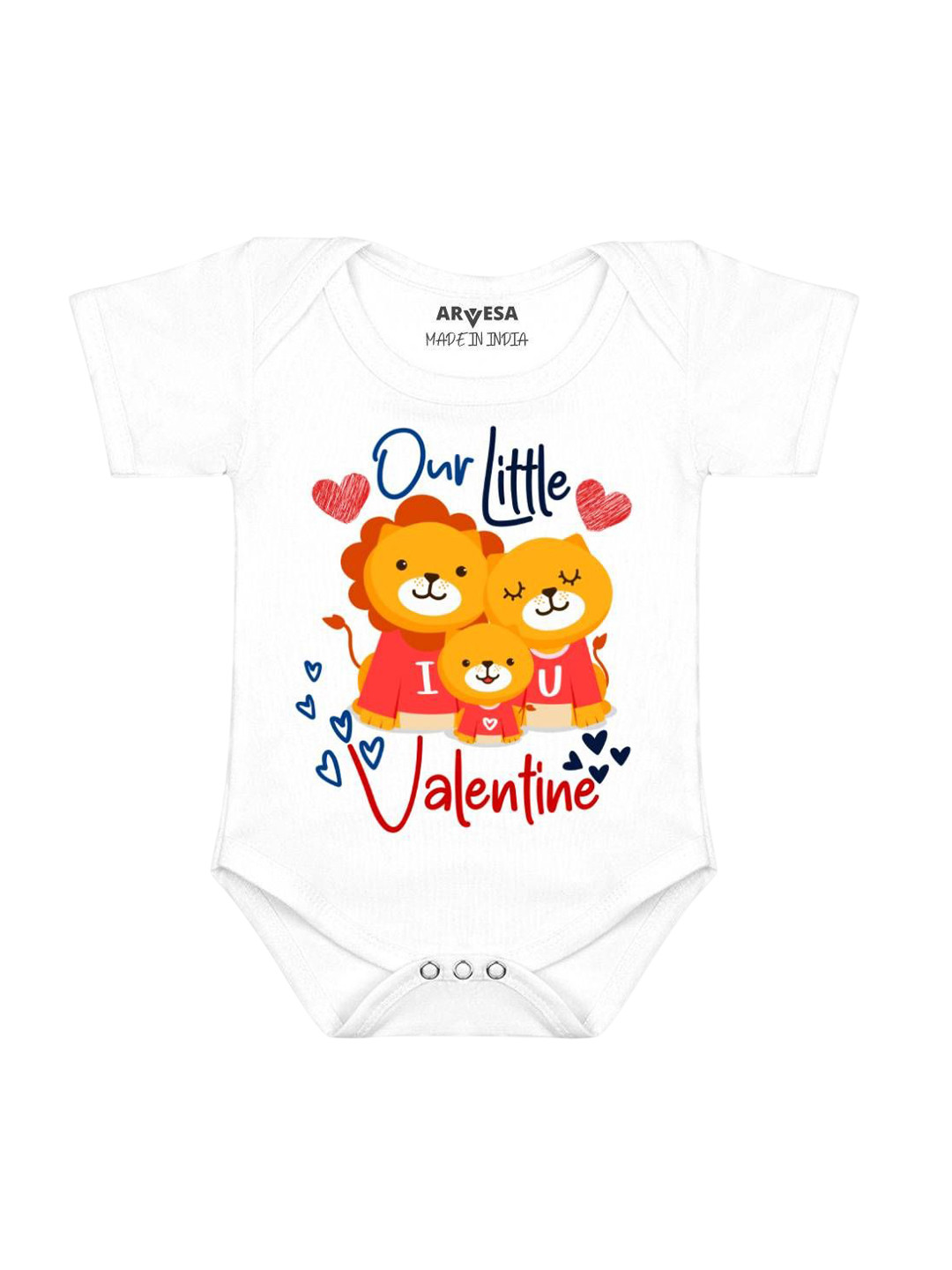 Arvesa Kids Our Little Valentine Printed Baby Romper