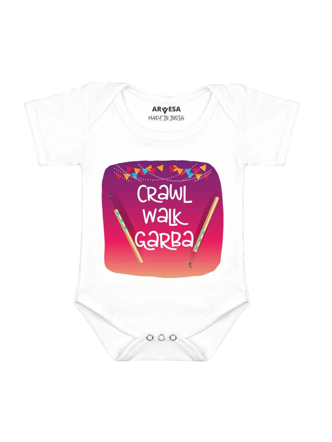 Arvesa First Navratri Printed Baby Romper