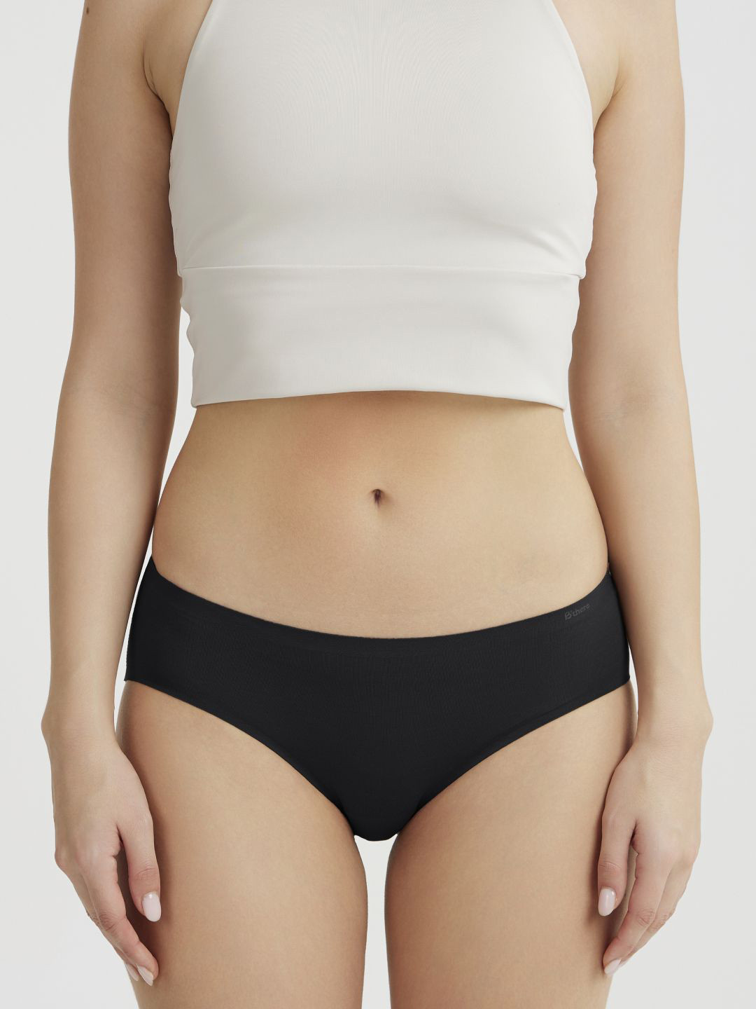 B'there Mid-Rise Seamless Modal Hipster Briefs P004_CHARCOAL_BLACK
