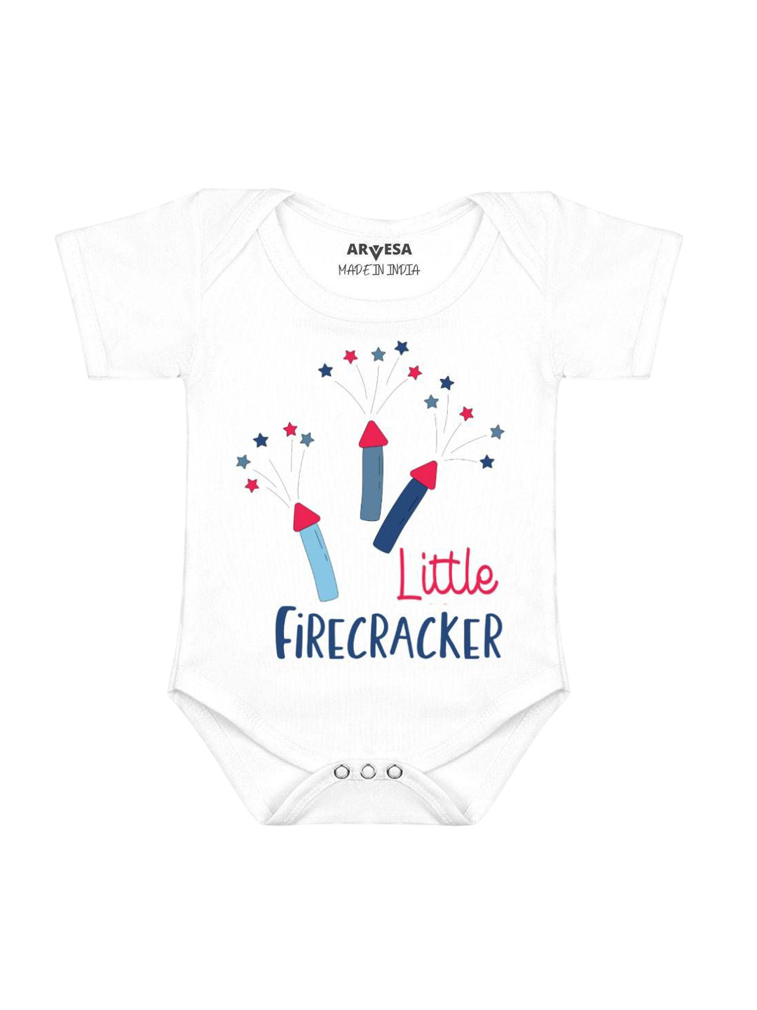 Arvesa First Diwali Printed Baby Romper