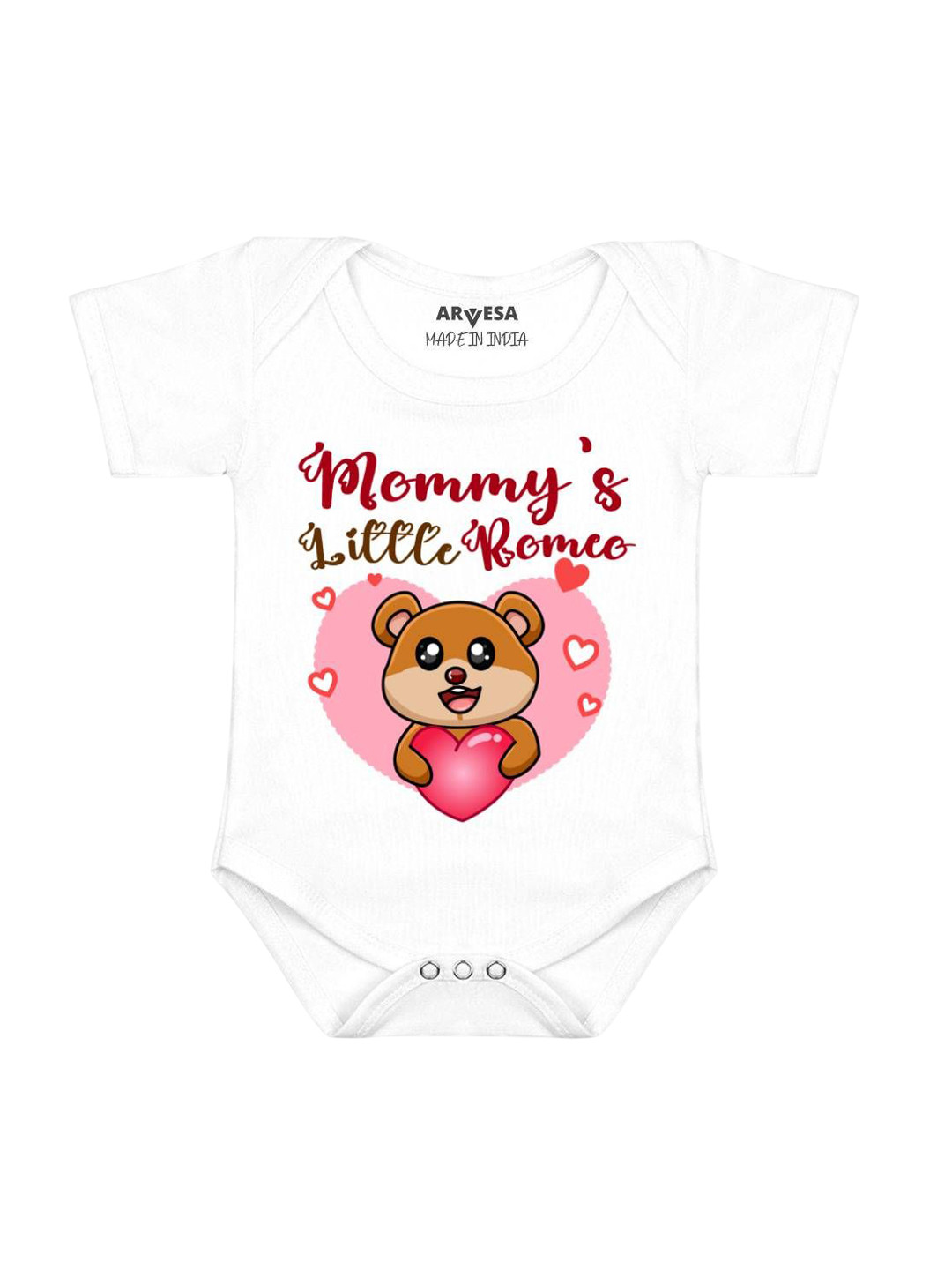 Arvesa Kids Little Romeo Printed Envelope Neck Short Sleeves Bodysuit