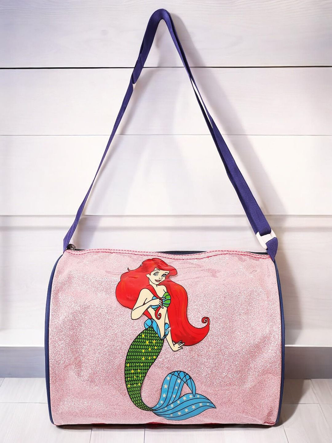 ANNA CREATIONS Girls Printed Glitter Sports Duffel Bag