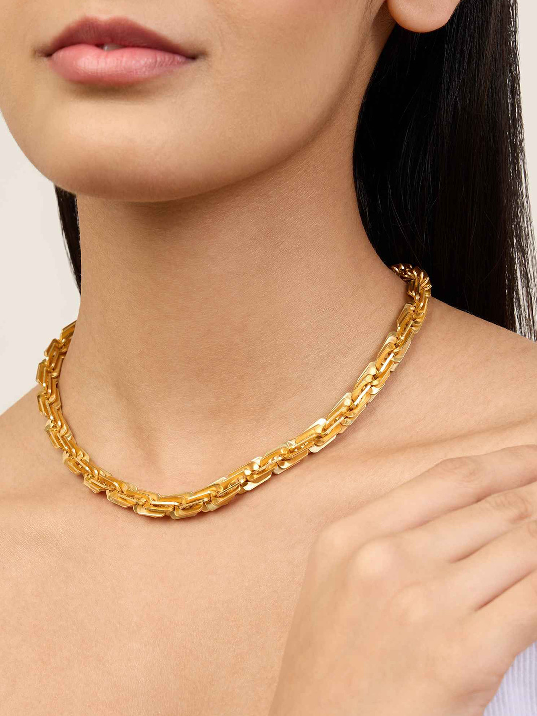 MNSH Gold-Plated Luna Interlocked Necklace