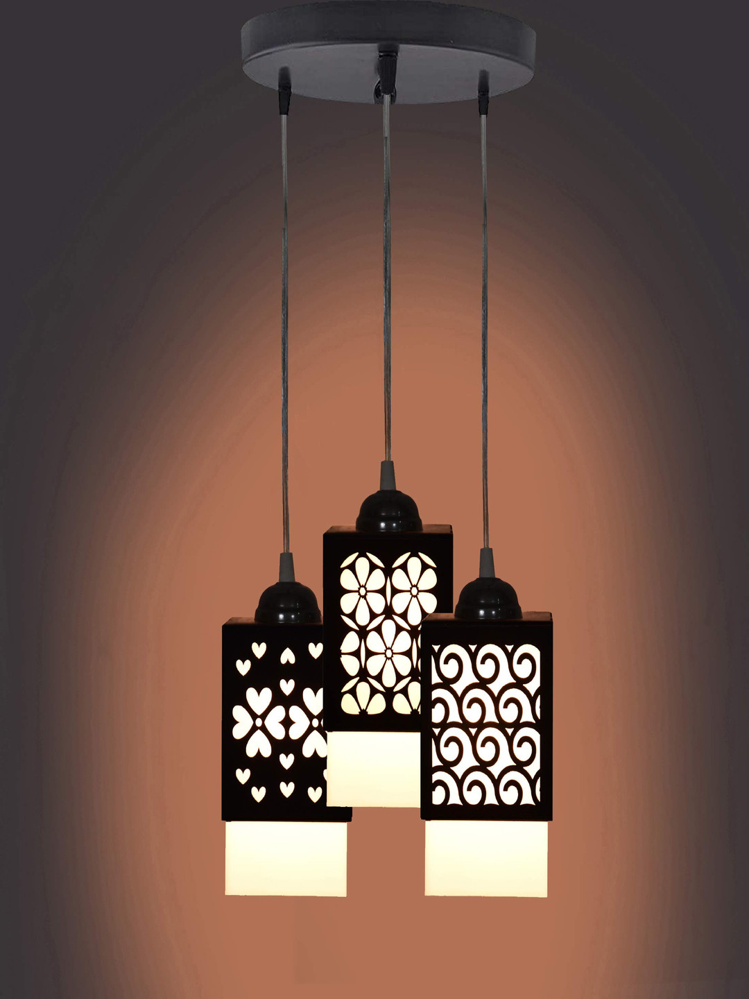 Gojeeva Zup Black and White Wooden Textured Contemporary Square Shaped Wall Lamp