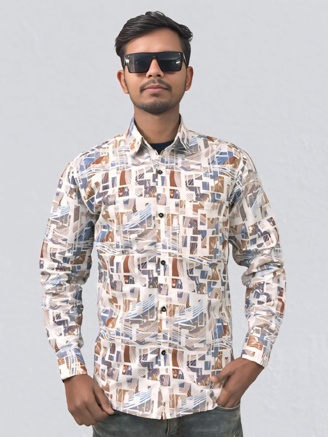Raavi Men Comfort Opaque Printed Casual Shirt