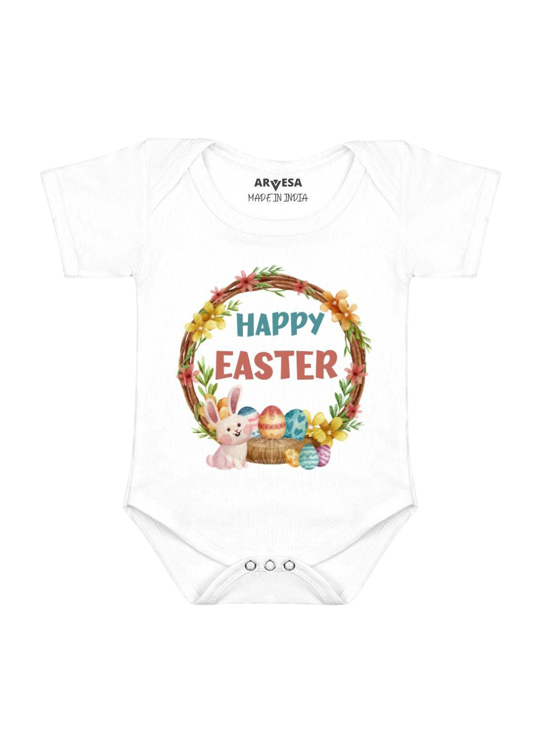 Arvesa Happy Easter Printed Baby Romper